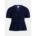 thumbnail image 6 of Scenario Women's and Women's Plus Textured Tie Front Top, Sizes XS-4X, 6 of 6