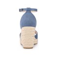 thumbnail image 4 of Allegra K Women's Espadrille Platform Ankle Strap Wedge Heels Sandals Haze Blue (Size 6), 4 of 8