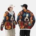 thumbnail image 4 of Balery Cute Colorful Flower French Bulldog Sudadera ligera de manga larga con capucha y protección solar UPF 50+ para hombre y mujer, ideal para pesca y running-Medium, 4 of 7