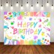 thumbnail image 4 of Fondo de cumpleaños personalizado con pintura para niños, decoración de fiesta con salpicaduras de pintura, grafiti colorido, dibujo, fotografía, pancarta de fondo (7 x 5 pies), 4 of 5