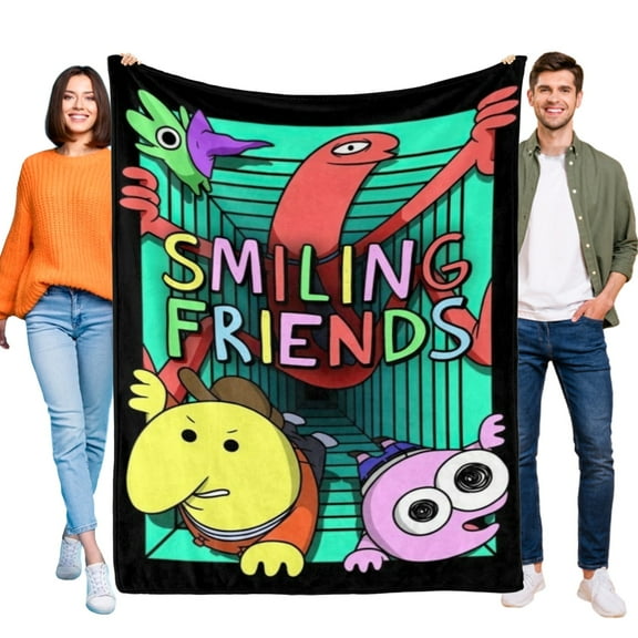 Smiling Friends Throw Blanket Gifts for Fans Lover Girls Boys Women Present Hoodie Him Bed 60"x80"