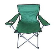 ??? New Folding Camping Chair Beach Seat Dark Green Outdoor with Cup Holder ??
