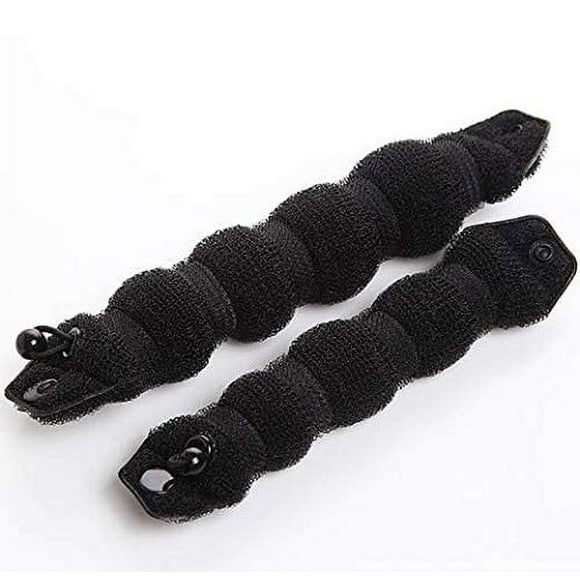 DNHCLL Juego de 2 estilizadores de cabello mágicos negros, estilizadores de anillos para moños de pelo caliente para mujeres y niñas (1 grande + 1 pequeño)