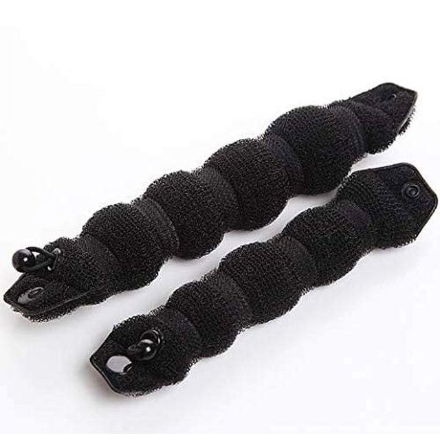 DNHCLL Juego de 2 estilizadores de cabello mágicos negros, estilizadores de anillos para moños de pelo caliente para mujeres y niñas (1 grande + 1 pequeño)