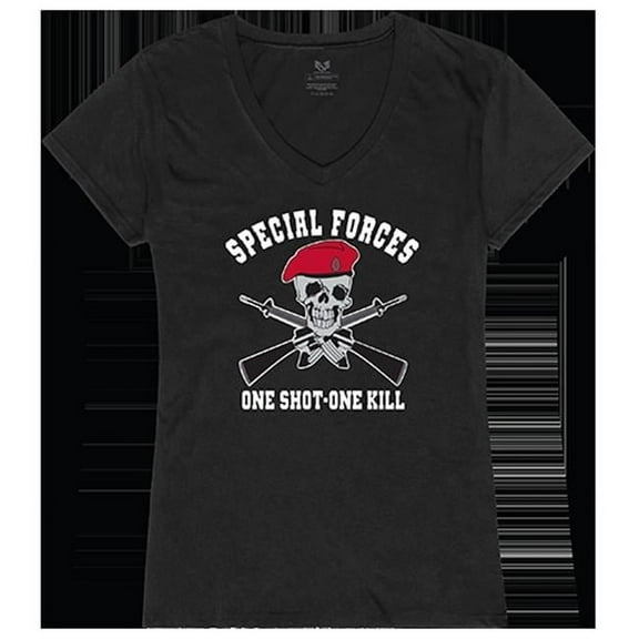 Rapid Dominance One Shot Graphic V-Neck T-Shirts, Black - Medium