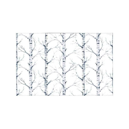 Birch Dining Room Side Table - MKHERT Watercolor Birch Tree Forest Placemats Table Mats for Dining Room Kitchen Table Decoration 12x18 inch,Set of 6