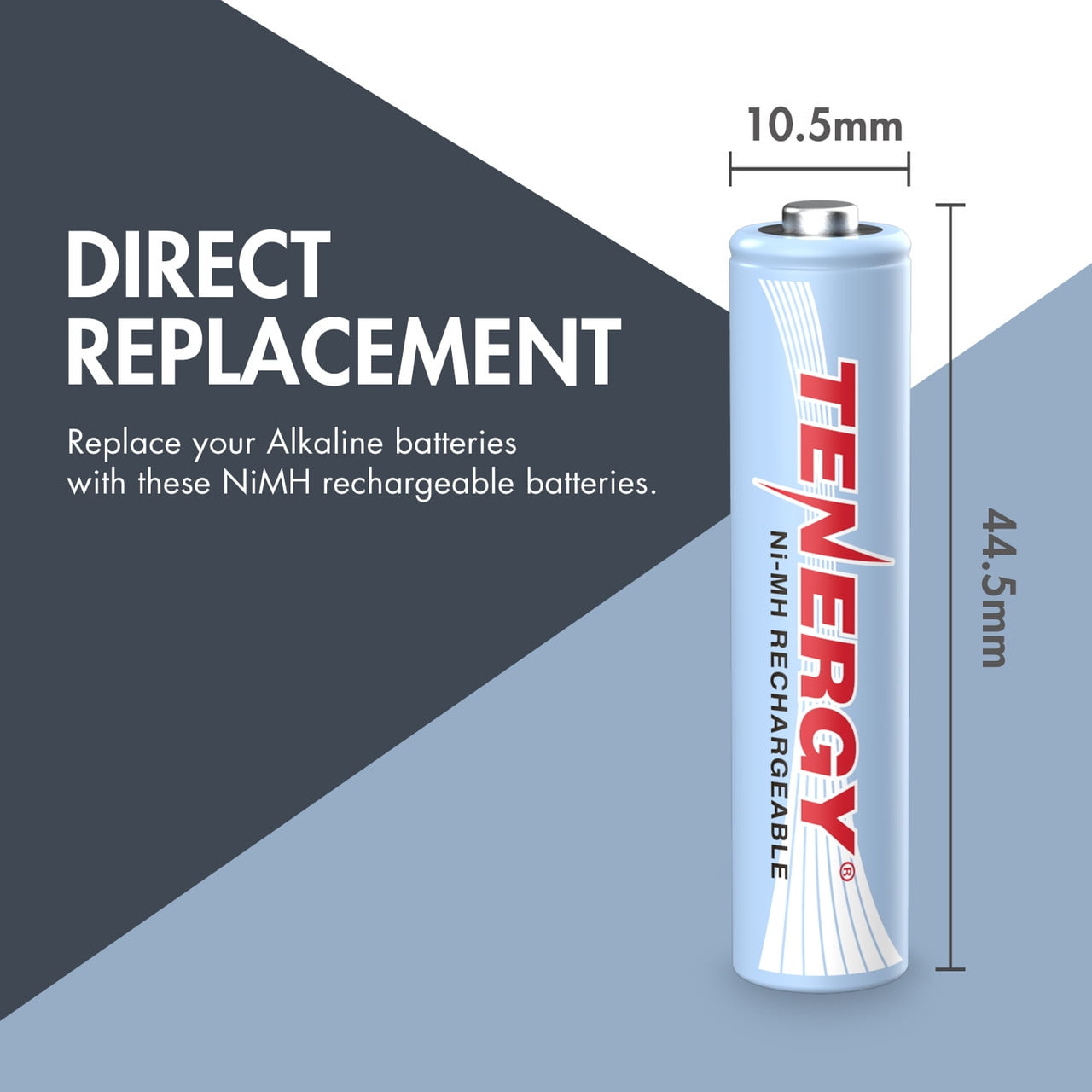 Tenergy AAA Rechargeable Battery, High Capacity 1000mAh NiMH AAA Battery, 1.2V Triple A Batteries 24 Pack