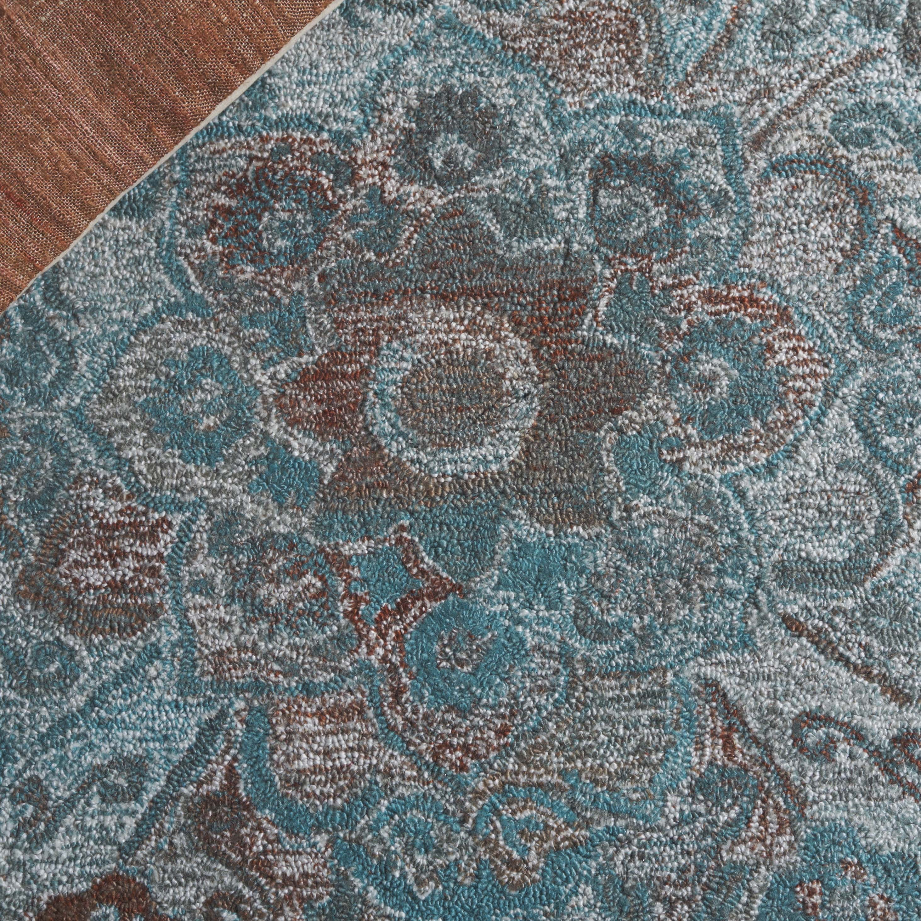 SAFAVIEH Anatolia Salome Medallion Area Rug, Turquoise/Brown, 4' x 6'