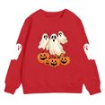 thumbnail image 6 of KPOPLK Halloween T-Shirt Toddler Kids Boys Girls Sweatshirts 2t 3t 4t 5t 6t Ghost Pumpkin Prints Tee Tops(6-7 Years,Red), 6 of 8