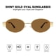 thumbnail image 2 of Gafas de sol mosanana, retro, ovaladas, con montura metálica dorada y marrón MS52364, 2 of 7