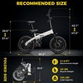 thumbnail image 4 of Skeri 20" Folding Electric Scooter for Adults - 27MPH Max (Pedal-Assist), City Commuting, 48V Battery, 500W Peak, Aluminum Alloy Frame 49LBS, Adjustable Seat with LCD Display, 4 of 5