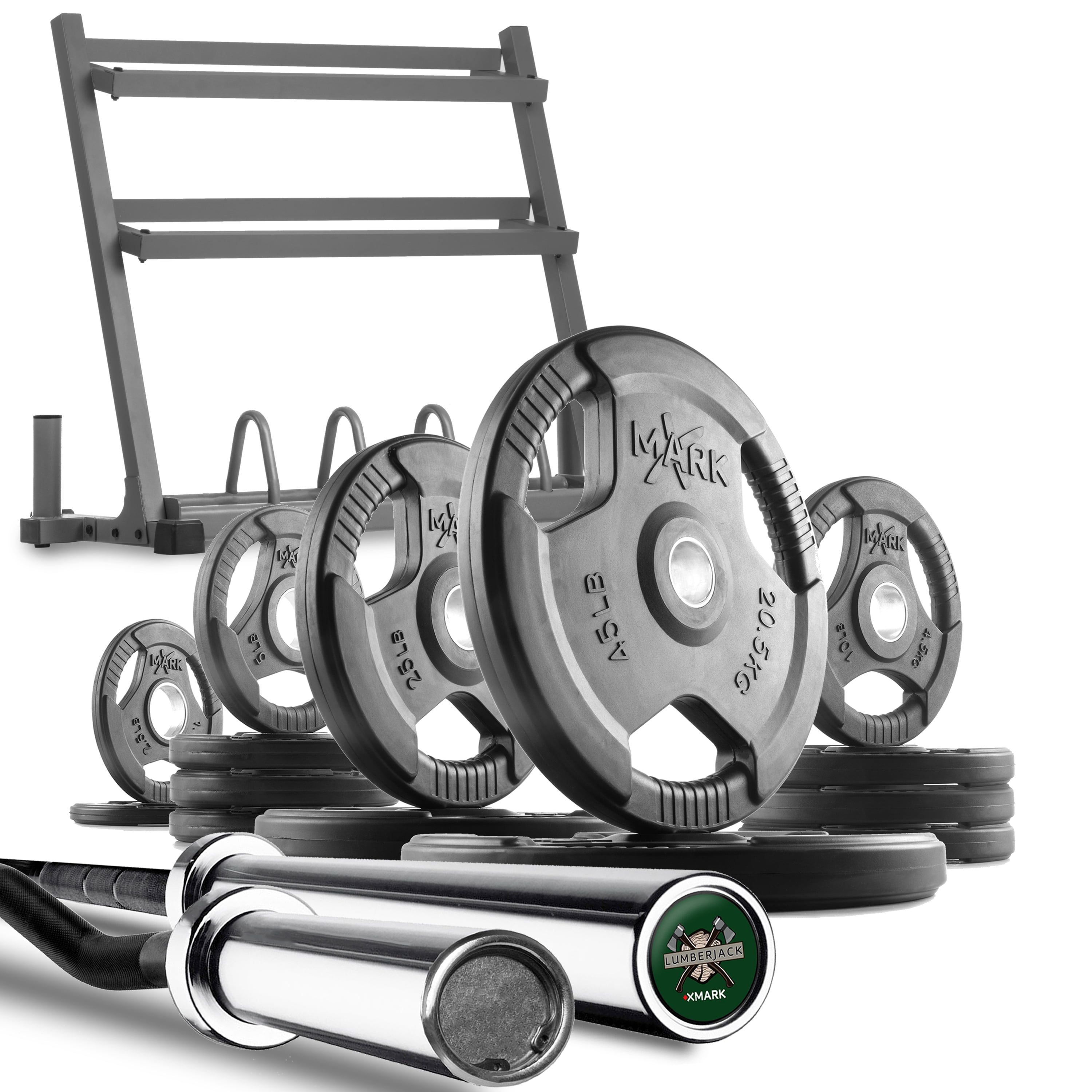 XMark LUMBERJACK POWERRACK, AllinOne Dumbbell, Plate and Bar Storage