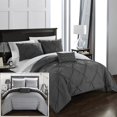 thumbnail image 1 of Chic Home Jacky 4 Piece Reversible Comforter Bedding Set, Full/Queen, Grey, 1 of 4