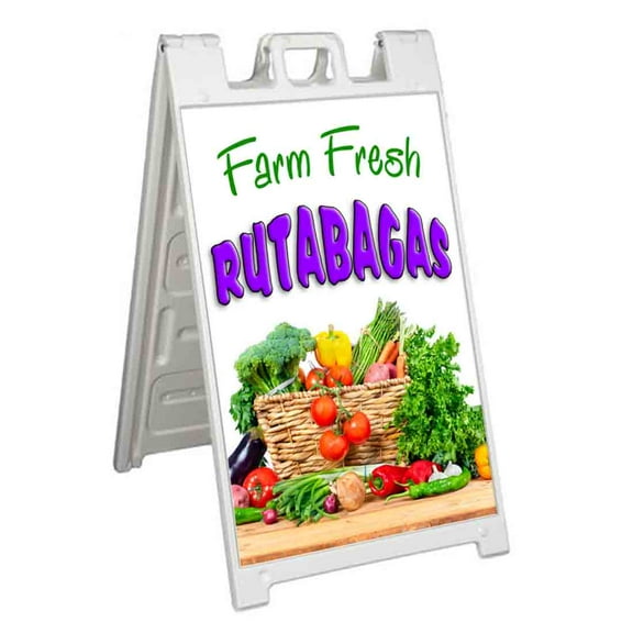 Farm Fresh Rutabagas (24" X 36") Standard A-Frame Signicade, Includes Decal Applied To Stand
