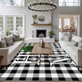 thumbnail image 3 of Black White Checkered Area Rugs 5'x7', Washable Small Throw Rugs for Laundry Room Playroom, Farmhouse Buffalo Plaid Botanical Indoor Outdoor Rug Non-Slip Low Pile Carpet Runner Reversible Floor Mats, 3 of 8