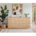 thumbnail image 2 of Knubmt 9 Drawer Dresser Wide Chest of Drawers with Handle, Wood Large Storage Cabinet for Bedroom, Living Room, Brown, 2 of 7