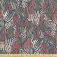 thumbnail image 2 of Ambesonne Floral Fabric by the Yard Upholstery, Striped Foliage Simplistic, 1 Yard, Pale Ruby Lavender and Blue, 2 of 5