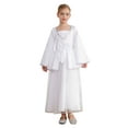 thumbnail image 3 of Ocealan Kids Girls Angel Paradise Outfits Pure White Long Sleeve Peplum Maxi Dress with Wings Set White-A 12, 3 of 7