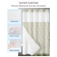 thumbnail image 4 of No Hook Shower Curtain with Snap-in Liner, Green Floral Waterproof Fabric Bathroom Curtains, Spring Flowers Bath Curtains & Mesh Top Window Stand Up Stall 36"x72", 4 of 9