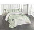 thumbnail image 2 of Ambesonne Paisley Quilted Coverlet 3 Pcs, Floral Vintage Patterns, Queen Size, Laurel Green, 2 of 4