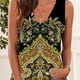 thumbnail image 3 of Qarigey Camiseta sin mangas con cuello en V sin mangas con estampado bohemio para mujer Prendas para la parte del cuerpo Verde 3XL Qarigey AP002039-06, 3 of 4