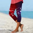 thumbnail image 4 of Favoffer Women's Capri Leggings Patriotic Holiday Print Pull On Stretchy Cropped Elastic Waist Activewear Streetwear Outdoor Casual Daily Fashion Wear, 4 of 5