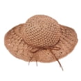 thumbnail image 1 of 52-58 cm circunferencia del sombrero ajustable señoras al aire libre grandes aleros arco playa sombrilla sombrero de paja, 1 of 5