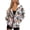 Abstract Skull Floral, variant on Pine Trees Pinecone Print Women’s Oversized Sweatshirt Y2K Zip Up Hoodie Long Sleeve Hoodies Fall Winter Fashion Hooded Jacket with Pocket, Size L