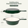 thumbnail image 3 of Daluvenix 2 in 1 Cast Iron Dutch Oven Pot with Skillet Lid, 3+1.5qt Enamel Dutch Oven Dual Handle, All-in-One Cookware, Green, 3 of 7