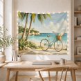 thumbnail image 5 of Ocean Waves Tropical with Beach Right Foreground Bicycle, Mystical Fantasy for Space Lovers, Galaxy Room Decor, Mother'S Day Gift, Tapestry Wall Hanging for Bedroom and Dorm, 5 of 7