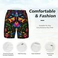 thumbnail image 5 of Balery Mexican Flower Traditional1 Mens Swim Trunks Swim Shorts for Men Quick Dry Inseam Beach Shorts with Compression Liner Pocket-X-Large, 5 of 9