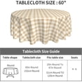 thumbnail image 2 of Round Tablecloth 60 Inch, Beige Gingham Circle Tablecloth Water Resistant Table Covers Dining Table Cover for Kitchen Dining Picnic Party Home Decoration, 2 of 8