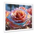 thumbnail image 2 of Designart "Rainbow Rose Petals in Pink Translucent Beauty" Floral Framed Wall Art Decor - Traditional Pink Rose Living Room Framed Canvas Art, 2 of 6