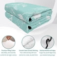thumbnail image 4 of Quilts Twin Size, Teal Wildflowers Soft Comforter Bedding Set for Bed, Farmhouse Floral Botanical Leaves Lightweight Quilted Bedspread with Pillow Cover(2 Pieces) for All Season, 68x86 Inch, 4 of 9