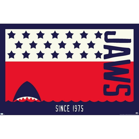Jaws - Stars and Stripes Wall Poster, 22.375" x 34"