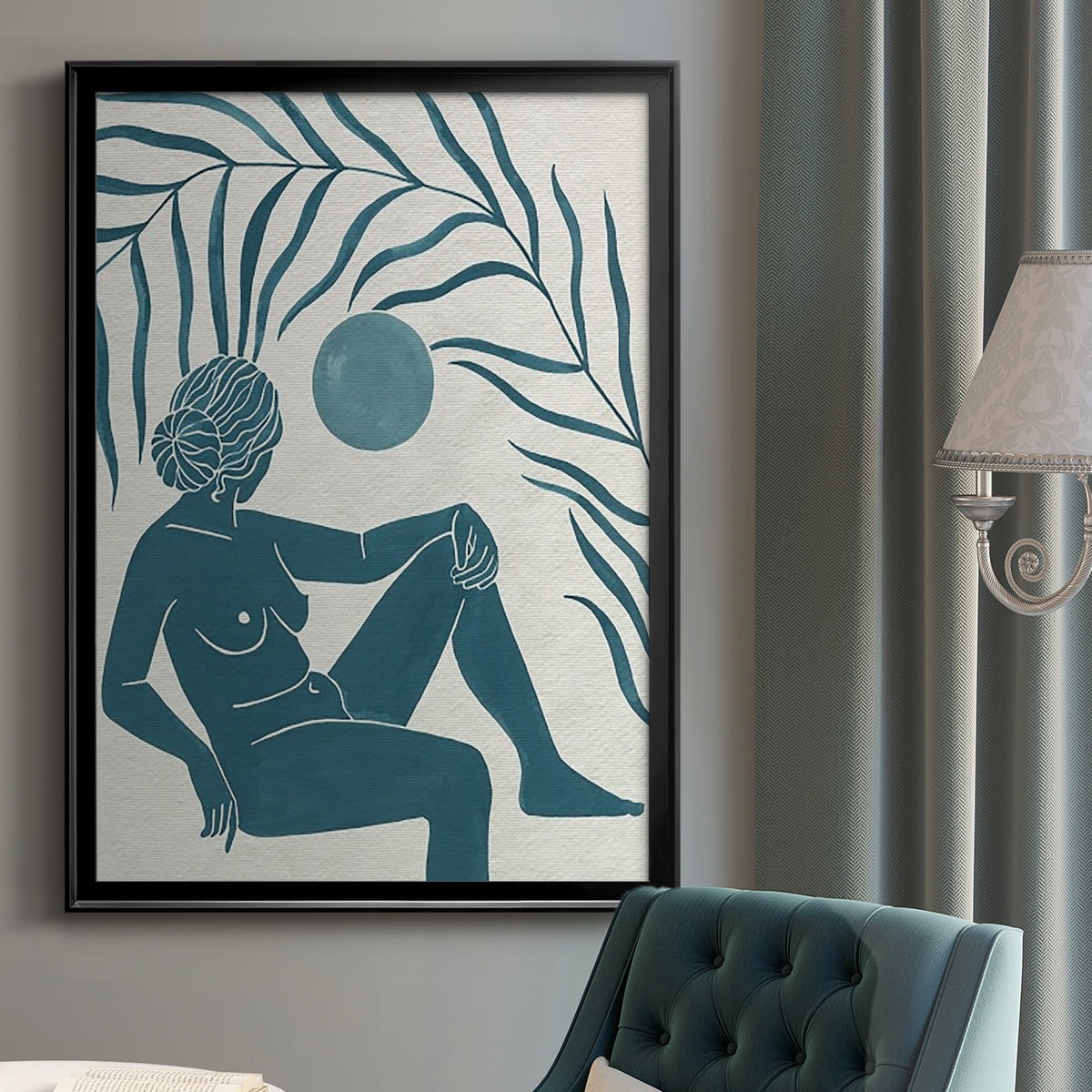 Moon Gazer I Premium Framed Print, in Gold, Black, or Silver - Ready to Hang