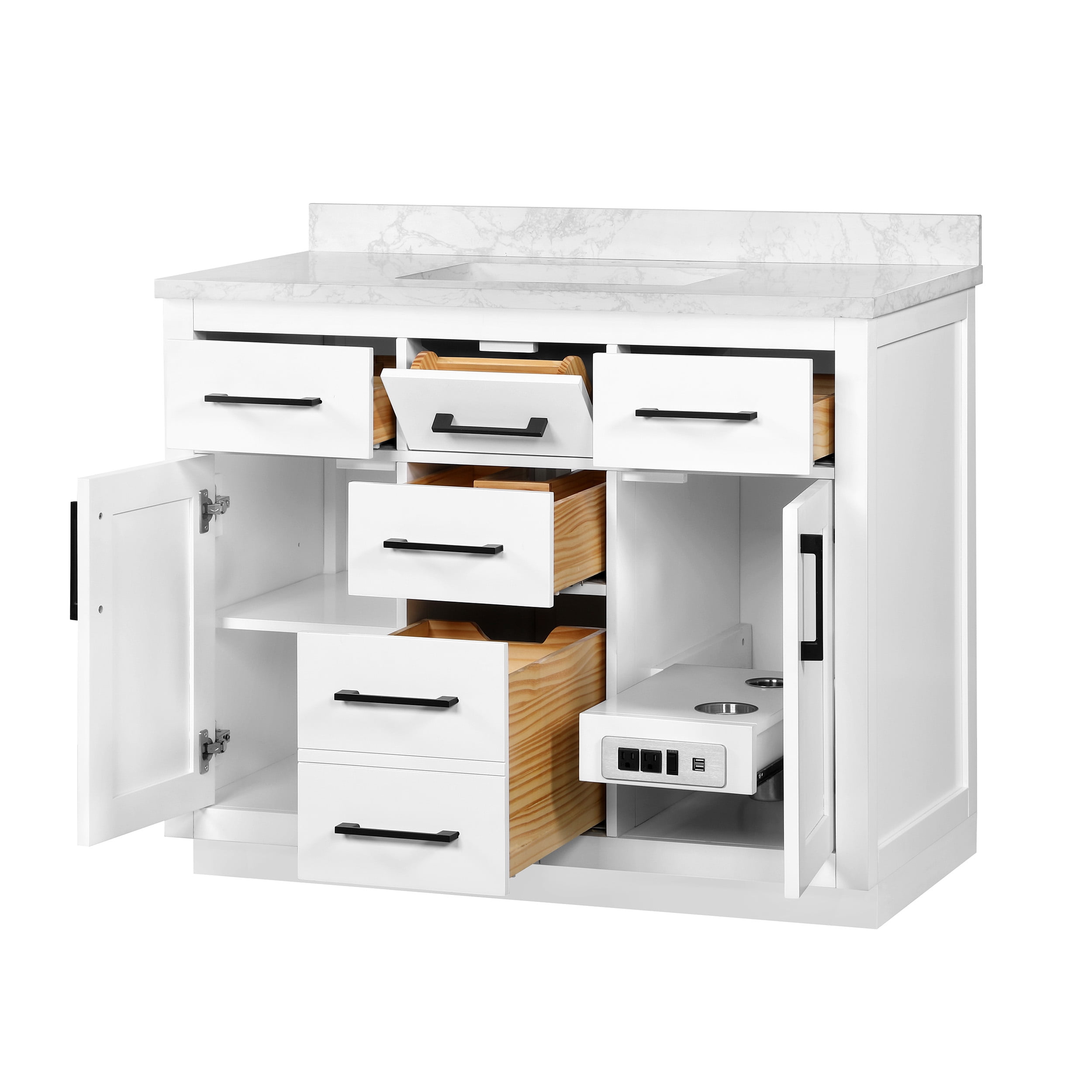 Ove Decors Athea 42 W x 22" D Freestanding Bathroom Vanity with Double Sink, Pure White