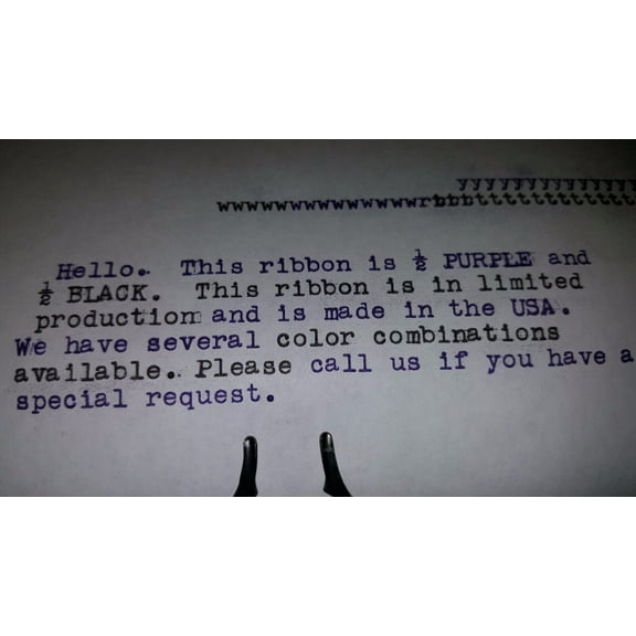 Universal Typewriter Ink Ribbon - Black and Purple Ink Ribbon - Made in USA