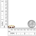thumbnail image 3 of Gem Stone King 18K Yellow Gold Plated Silver Round Red Created Ruby White Topaz Anniversary Ring for Women (1.65 Cttw, Gemstone Birthstone, Size 7), 3 of 4