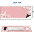thumbnail image 2 of Pink Japanese Desk Mat, Cherry Blossom Large Gaming Mouse Pad, Non-Slip Rubber Base Mousepad Desk Decor for Women, Desk Pad for Work, Game, Office, 31.5x11.8 Inch- Sakura Flowers Aesthetic, 2 of 6