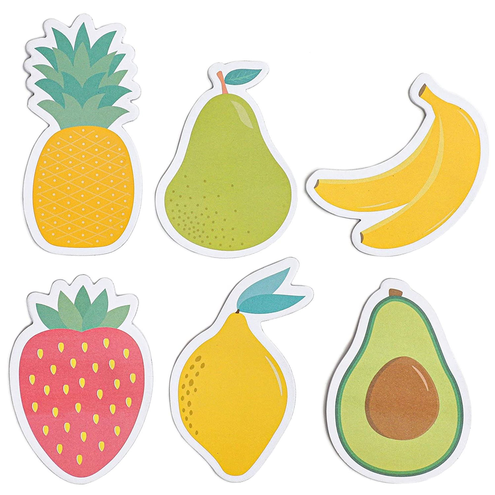 6 Pack Small Fruit Shaped Cute Sticky Notes Pad Notepad Bulk, School