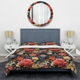 thumbnail image 3 of Designart "Beige Pink Castle Floral Retreat" Floral Bedding Covert Set - Cottage Bed Set With 2 Shams, 3 of 5