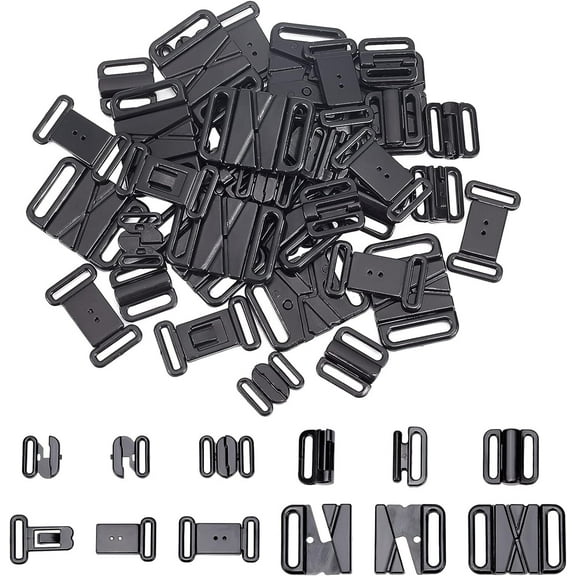 48 Sets 4 Style Bra Hooks Bra Strap Hooks Bra Strap Slide Replacement Plastic Swimsuit Bra Strap Slide Hook