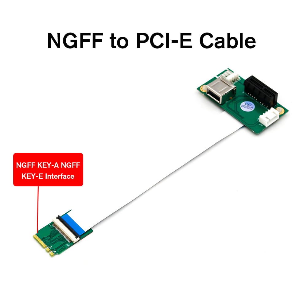 Walmeck NGFF M.2 Key A/E to PCI-E Express 1X Extension Cord with High Speed FPC Cable 