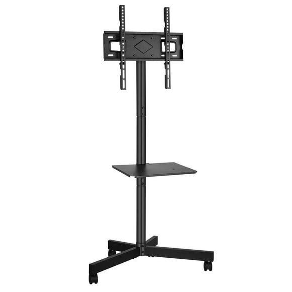 Universal Mobile TV Cart on Wheels for 26''-55'' TV Screen, Portable Floor TV Stand with Laptop Tray up to 88Lbs and Max VESA 400x400mm