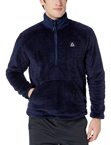 reebok men's sweater fleece mix jacket