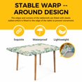thumbnail image 4 of Sage Green Eucalyptus Table Cloths for 3 Foot Rectangle Tables, Spring Summer Leaves Rustic Burlap Patio Waterproof Elastic Fitted Tablecloths, Washable Rectangular Table Cover for Camping, 4 of 8