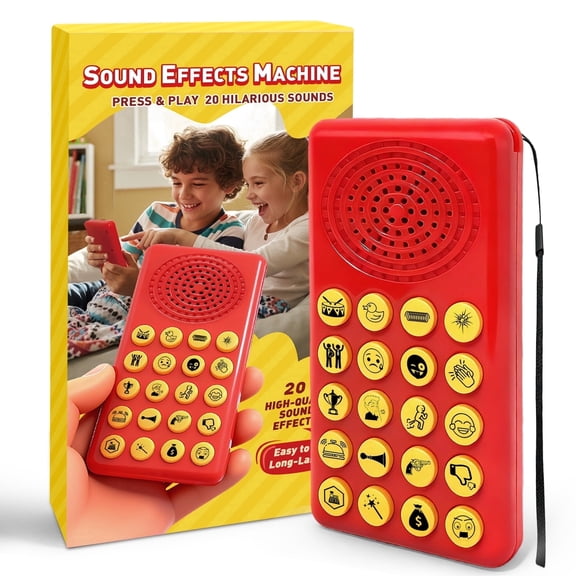 TEIPUERY Funny Sound Effects Machine with 20 Sounds, Portable Prank Soundboard Toy for Kids & Family Party Games, Handheld Noise Maker Gift