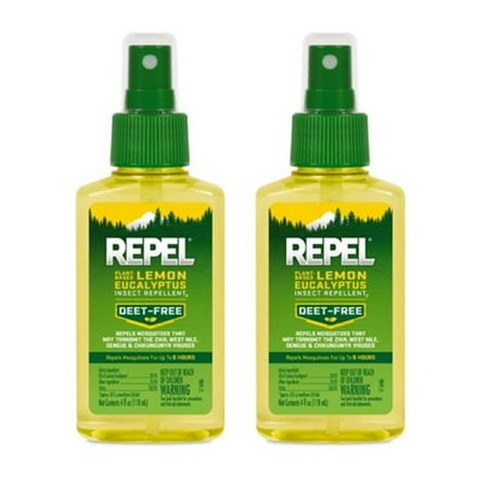 (2 pack) Repel Plant-Based Lemon Eucalyptus Insect Repellent, Pump Spray, 4-fl (Best Way To Repel Mosquitoes In Yard)