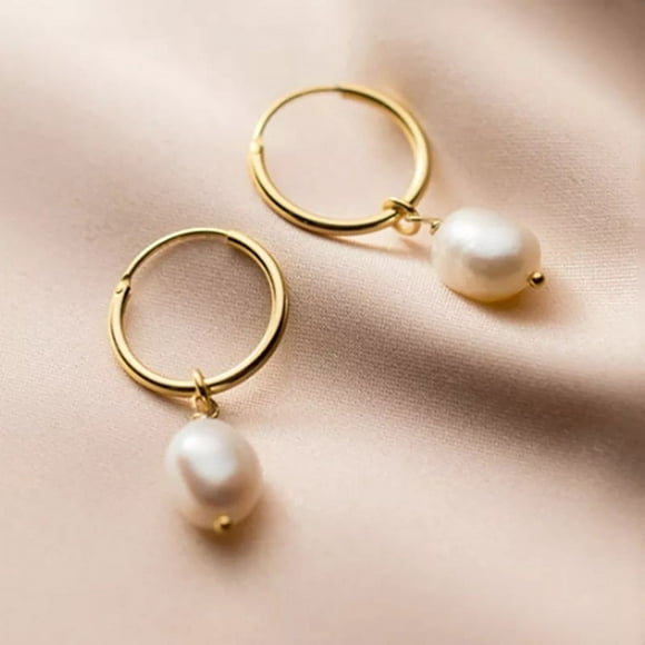 925 Sterling Silver Natural Freshwater Baroque Pearl Unusual Earrings for Women Chic Charming Goth Jewelry gold